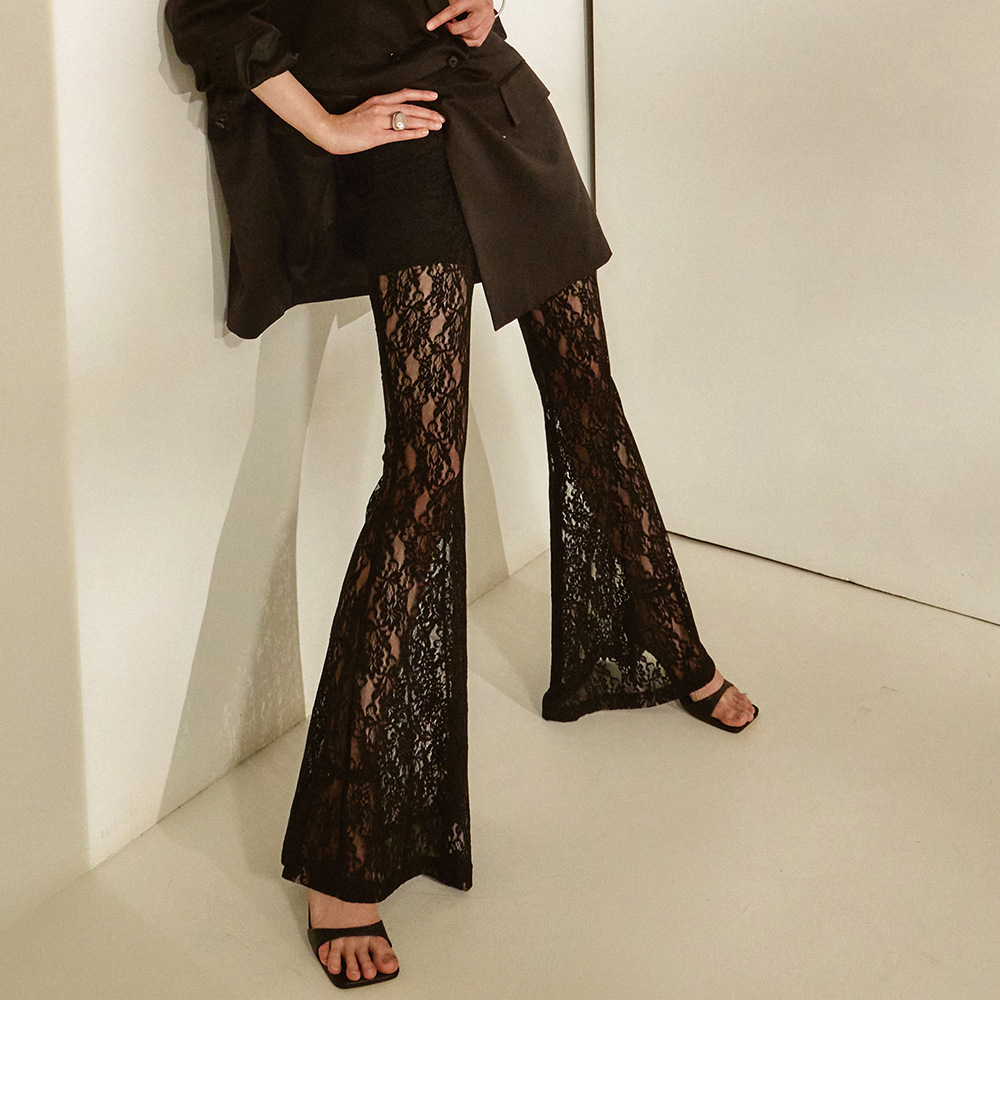 ONLY Black Lace Flared Trousers